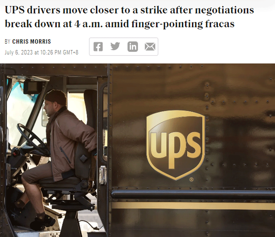 國(guó)際包裹和快遞停滯！UPS卡車司機(jī)
