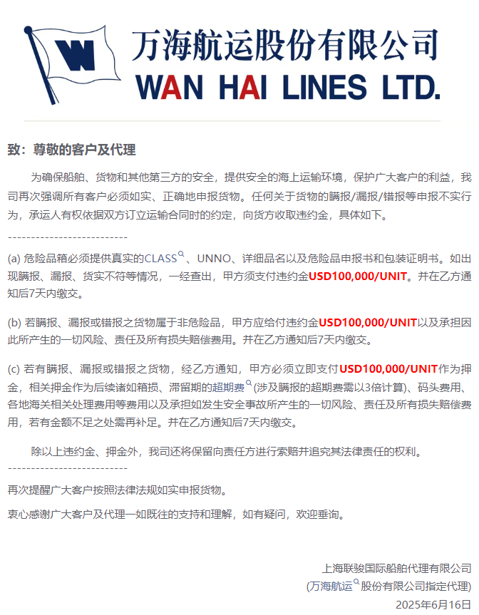 罰10萬美金/柜！關于貨物瞞報/漏報